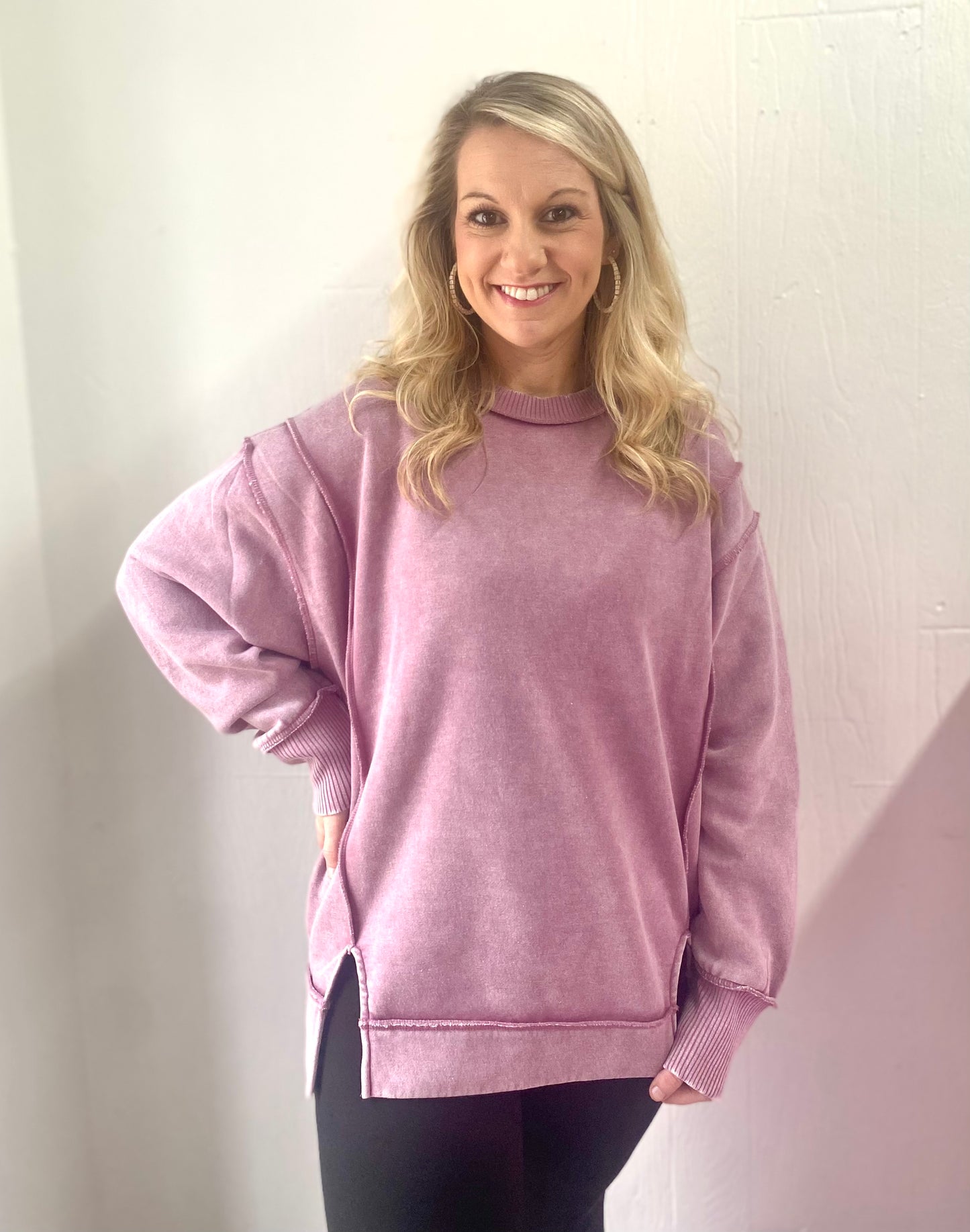 Fleece Pullover - Light Rose