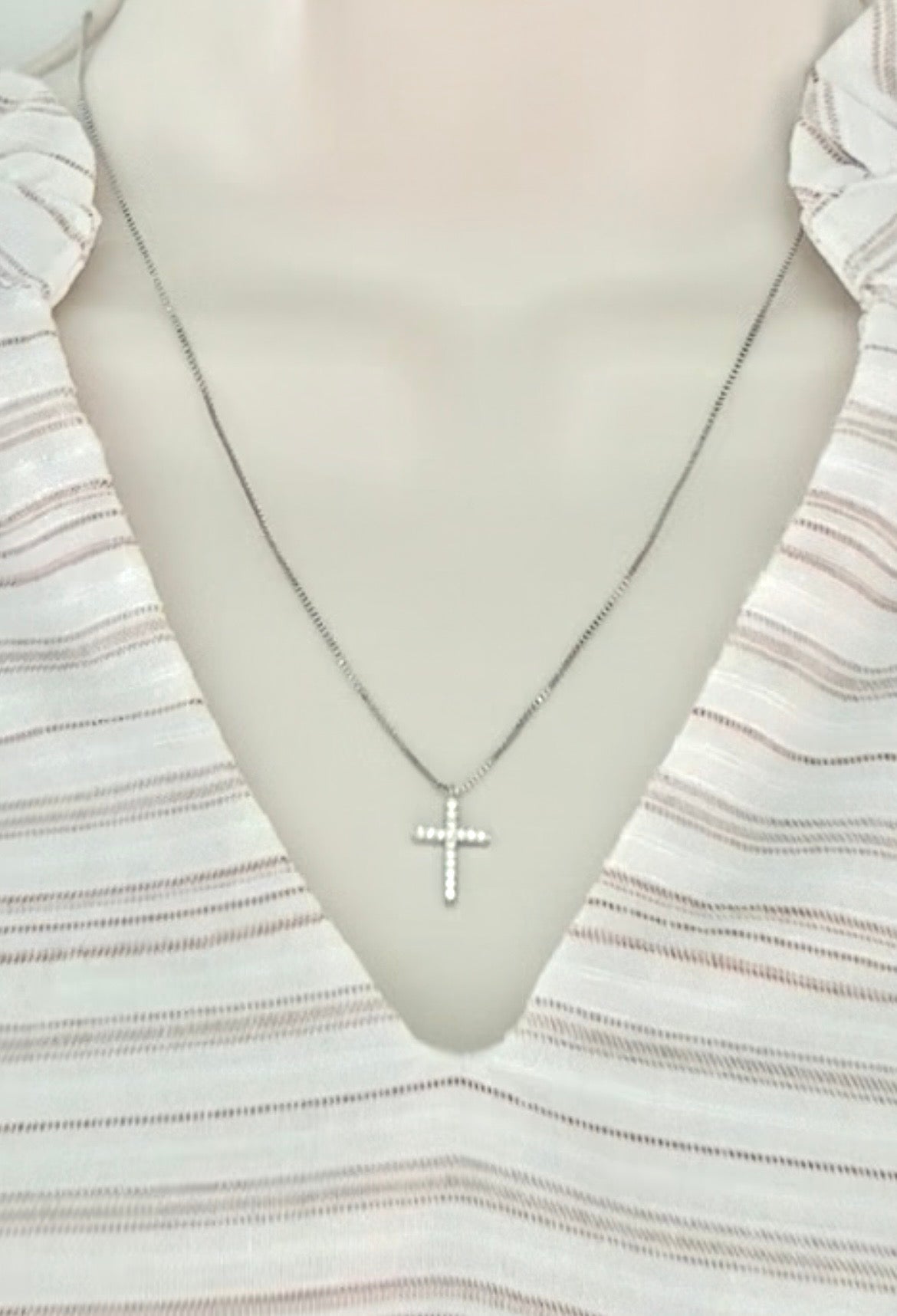 Dainty Silver Cross Necklace
