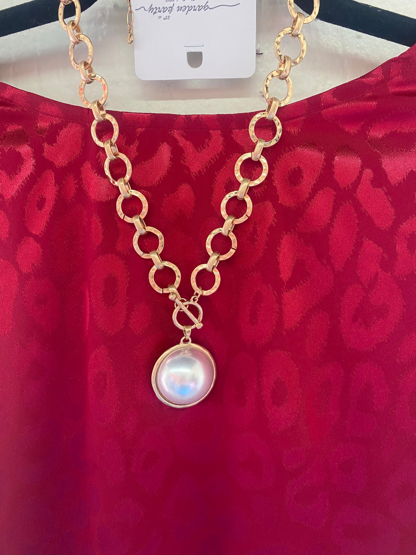 Pearl Pendant Toggle Chain