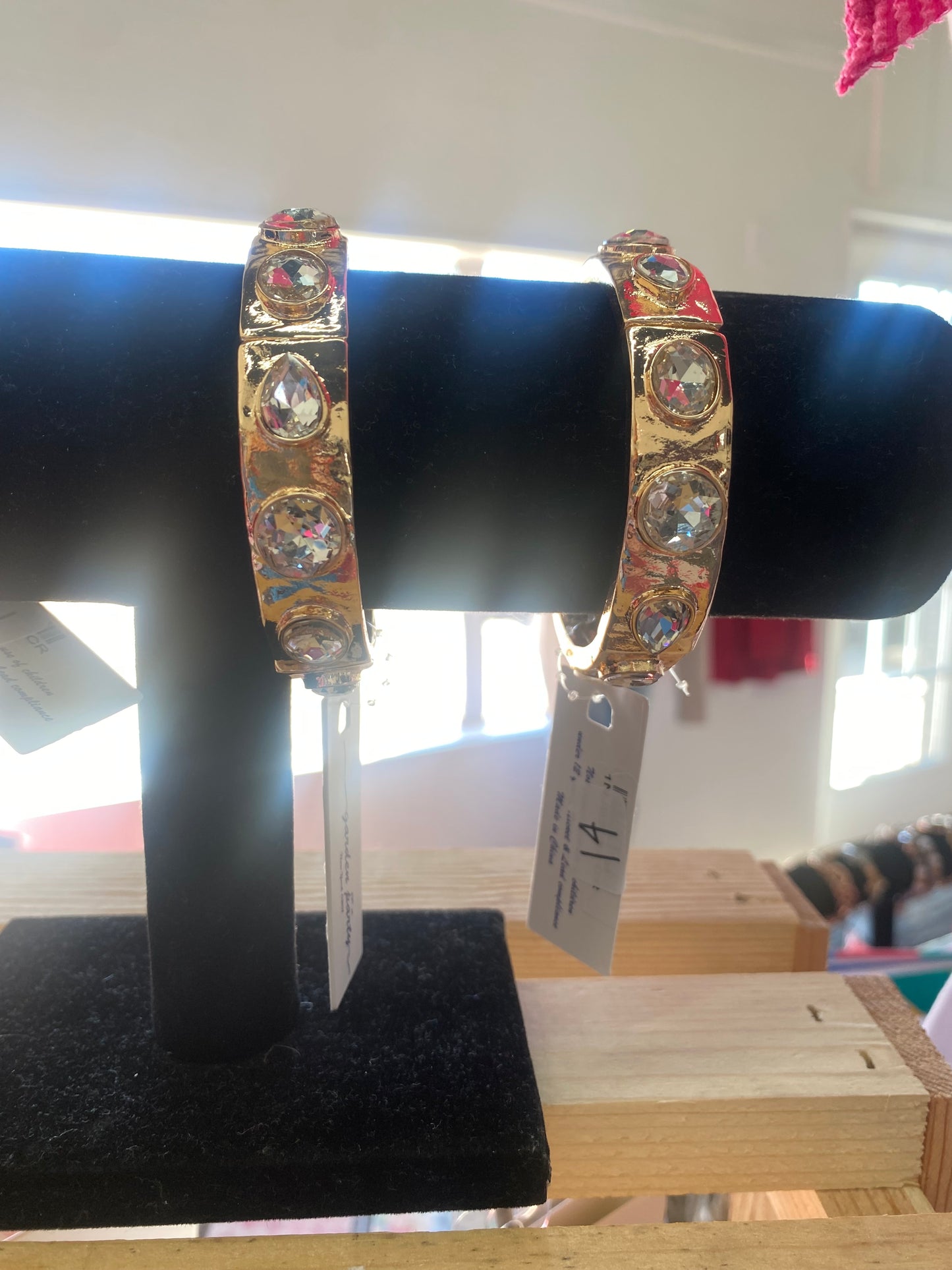 Gold Rhinestone Stretch Bracelet