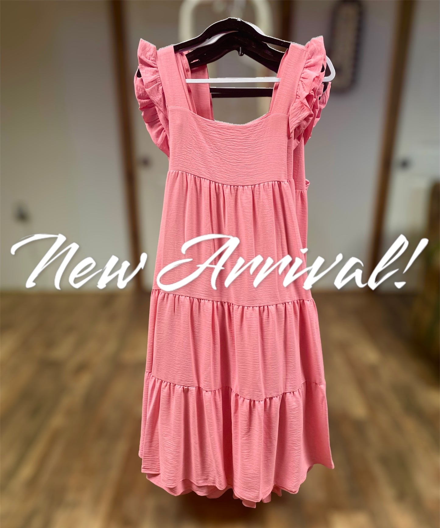 Ruffle Midi Dress - pink