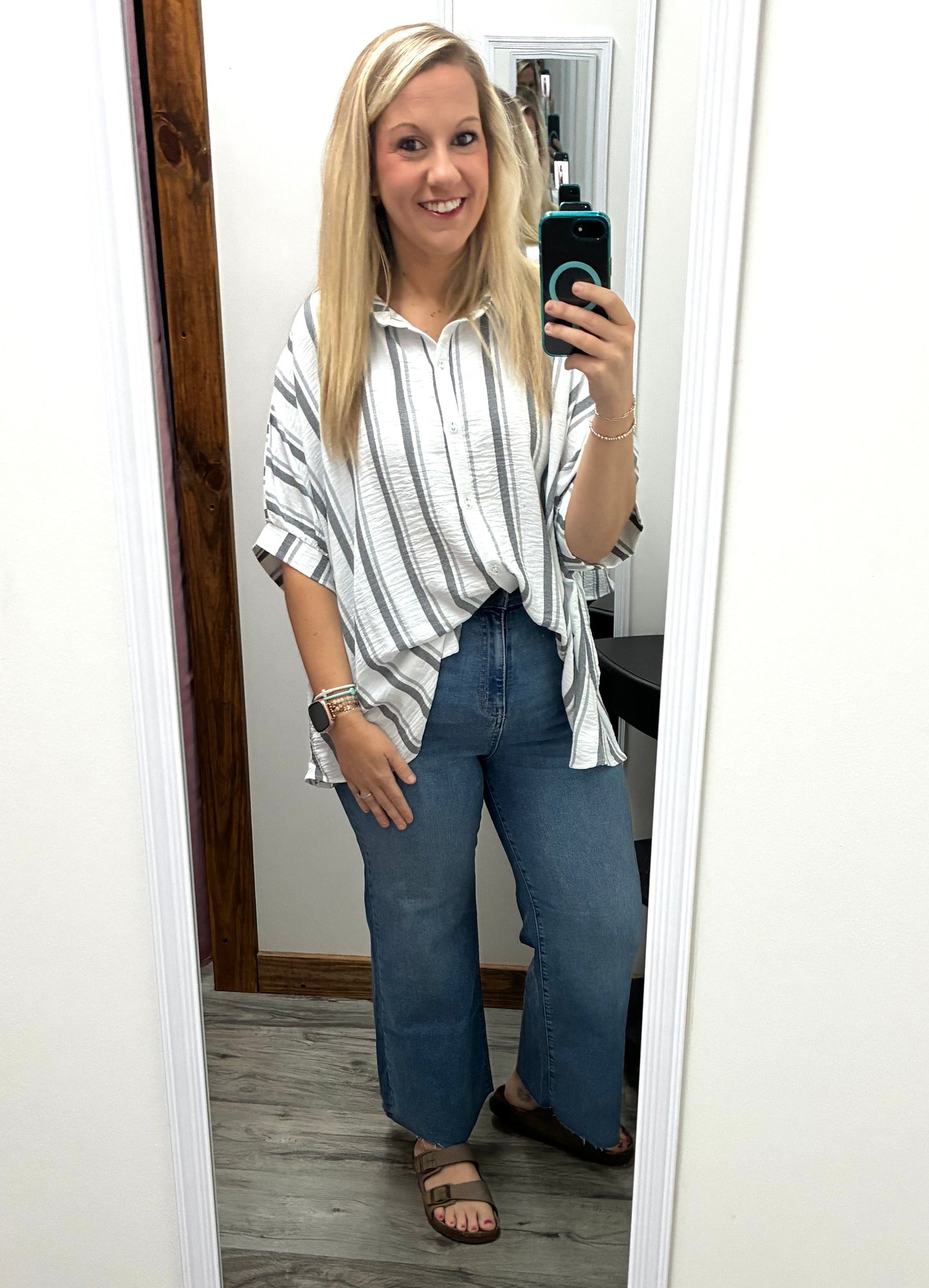 High waist, Wide leg denim