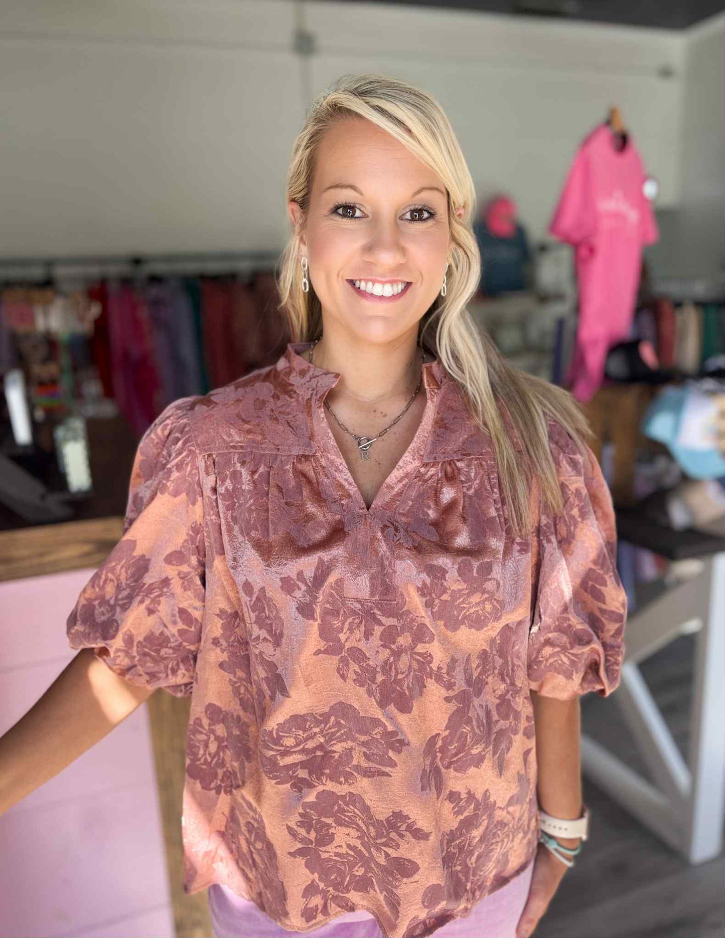 Floral Puff Sleeve Top