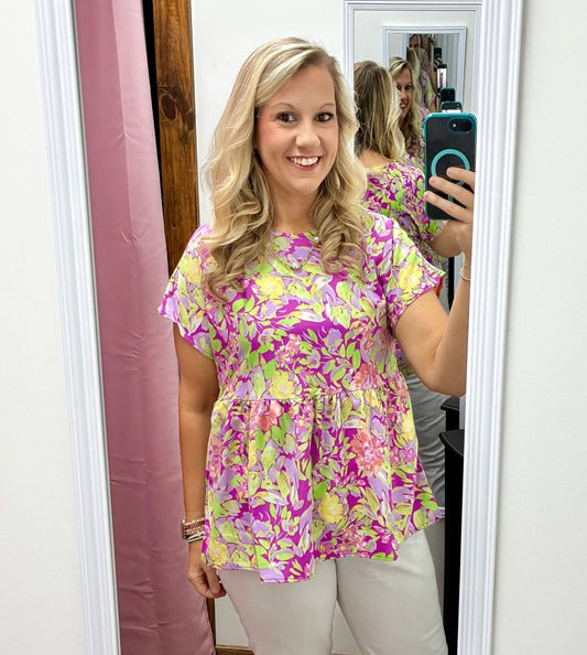 Floral Peplum Blouse