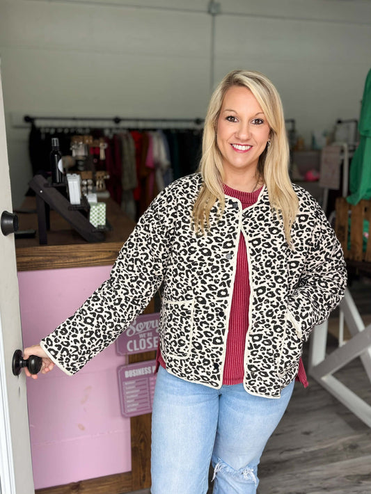 Quilted Leopard Jacket