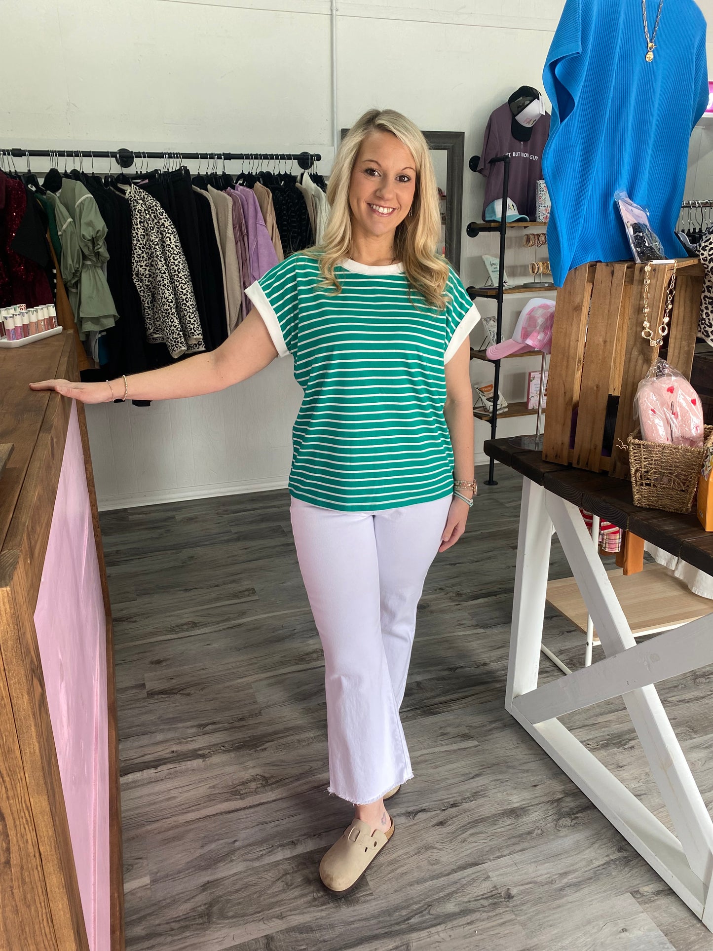 White Zenana Crop Flare - PLUS