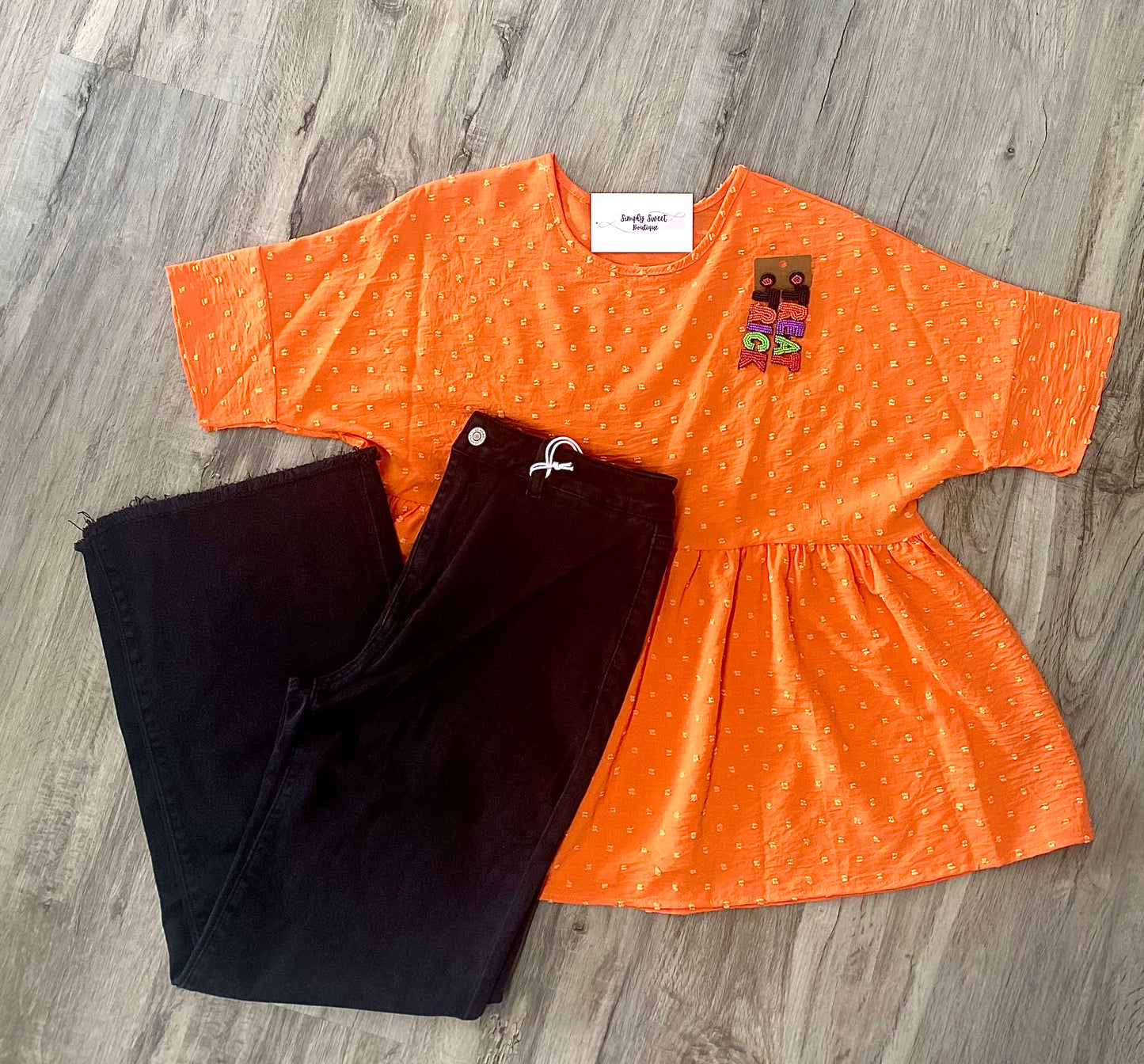 Swiss Dot Peplum Top