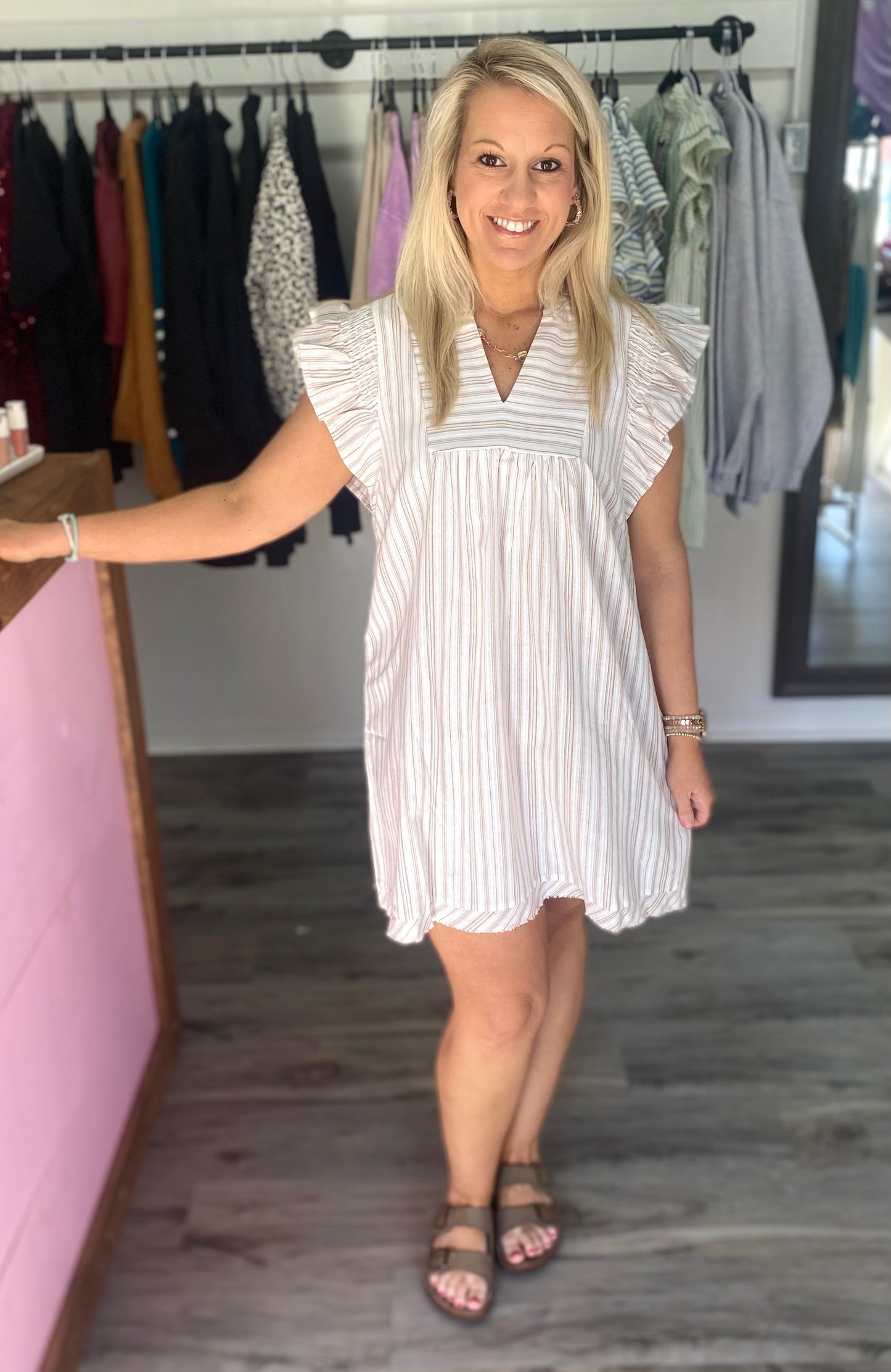 Linen Striped Dress