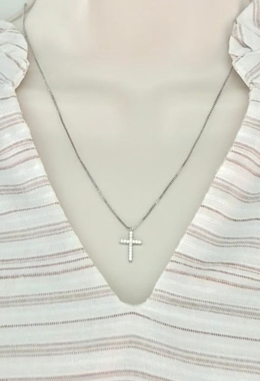 Dainty Silver Cross Necklace