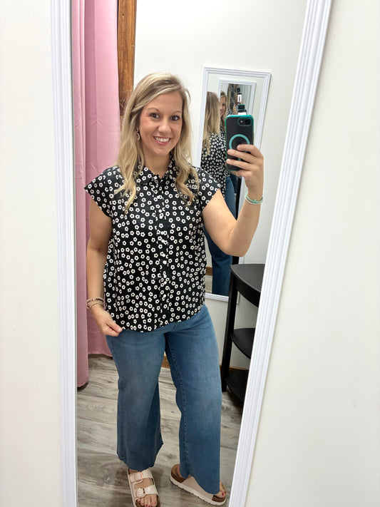 Daisy Floral Button Up Blouse