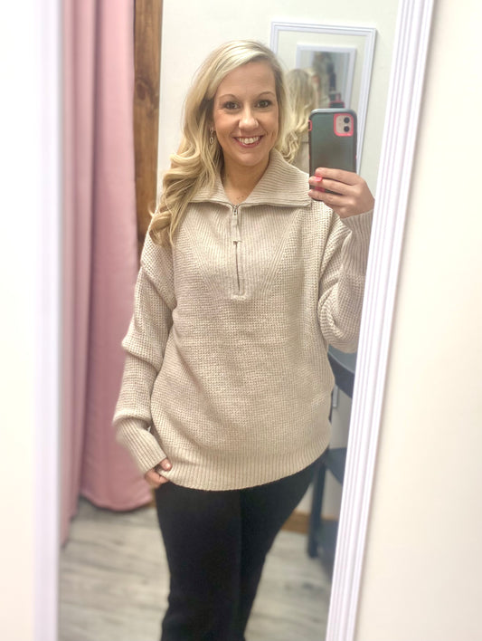 3/4 Zip Pullover Sweater