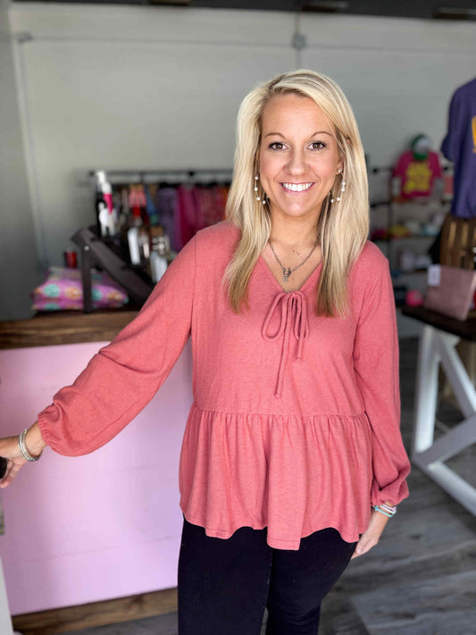 Hacci Knit Babydoll Top