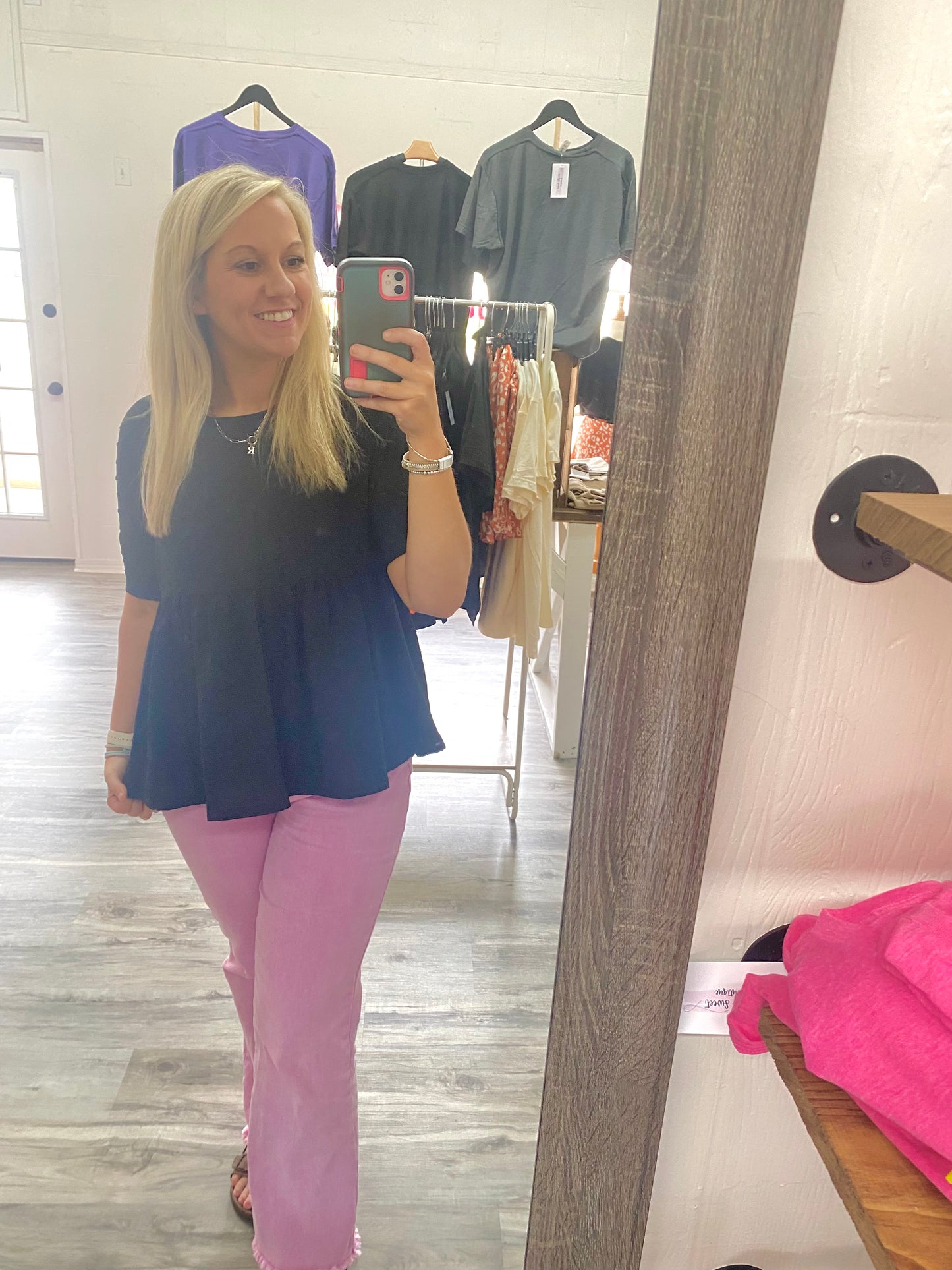 Swiss Dot Peplum Top