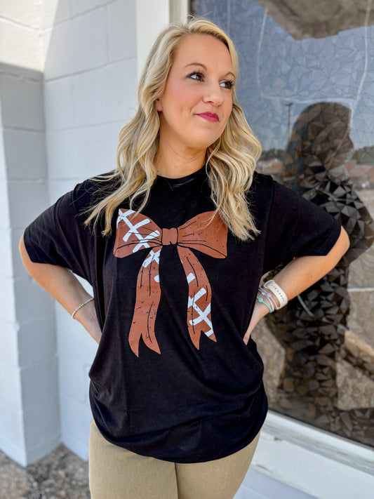 Football Bow Tee