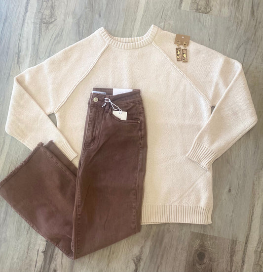 Beige Chenille Sweater