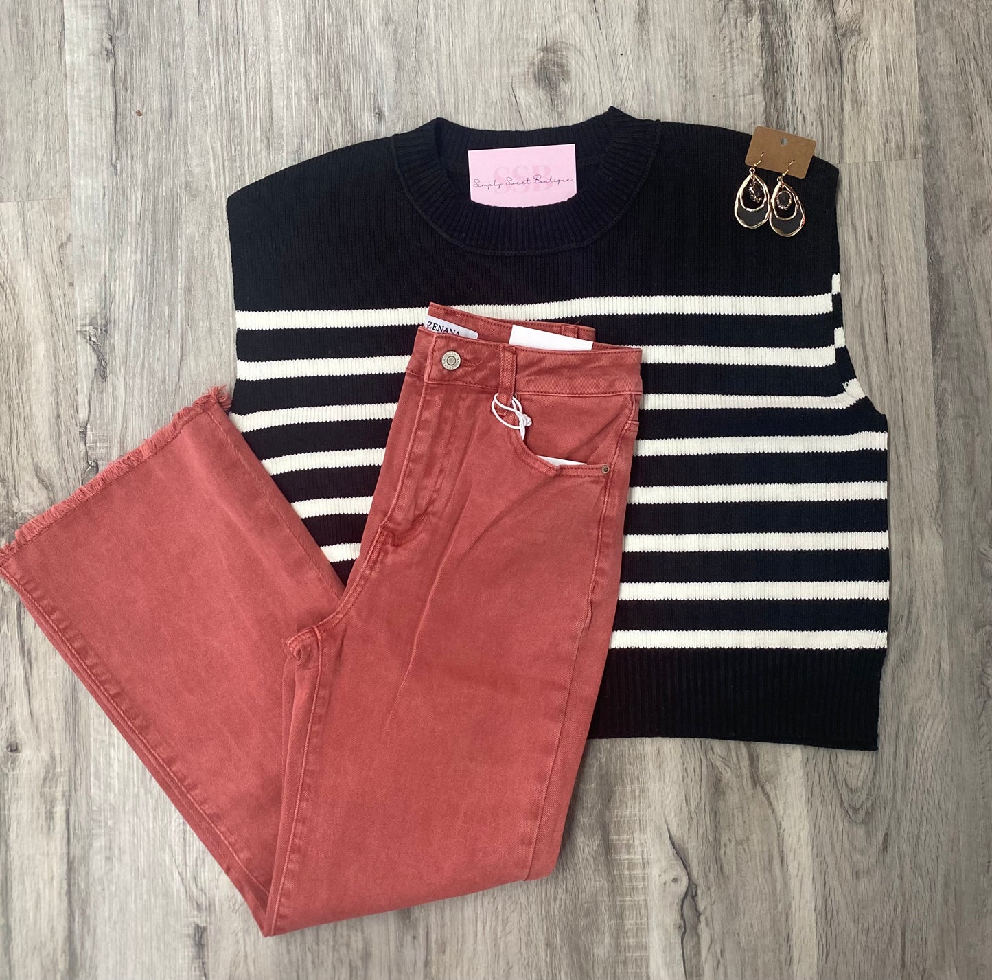 Black & White stripe sweater top