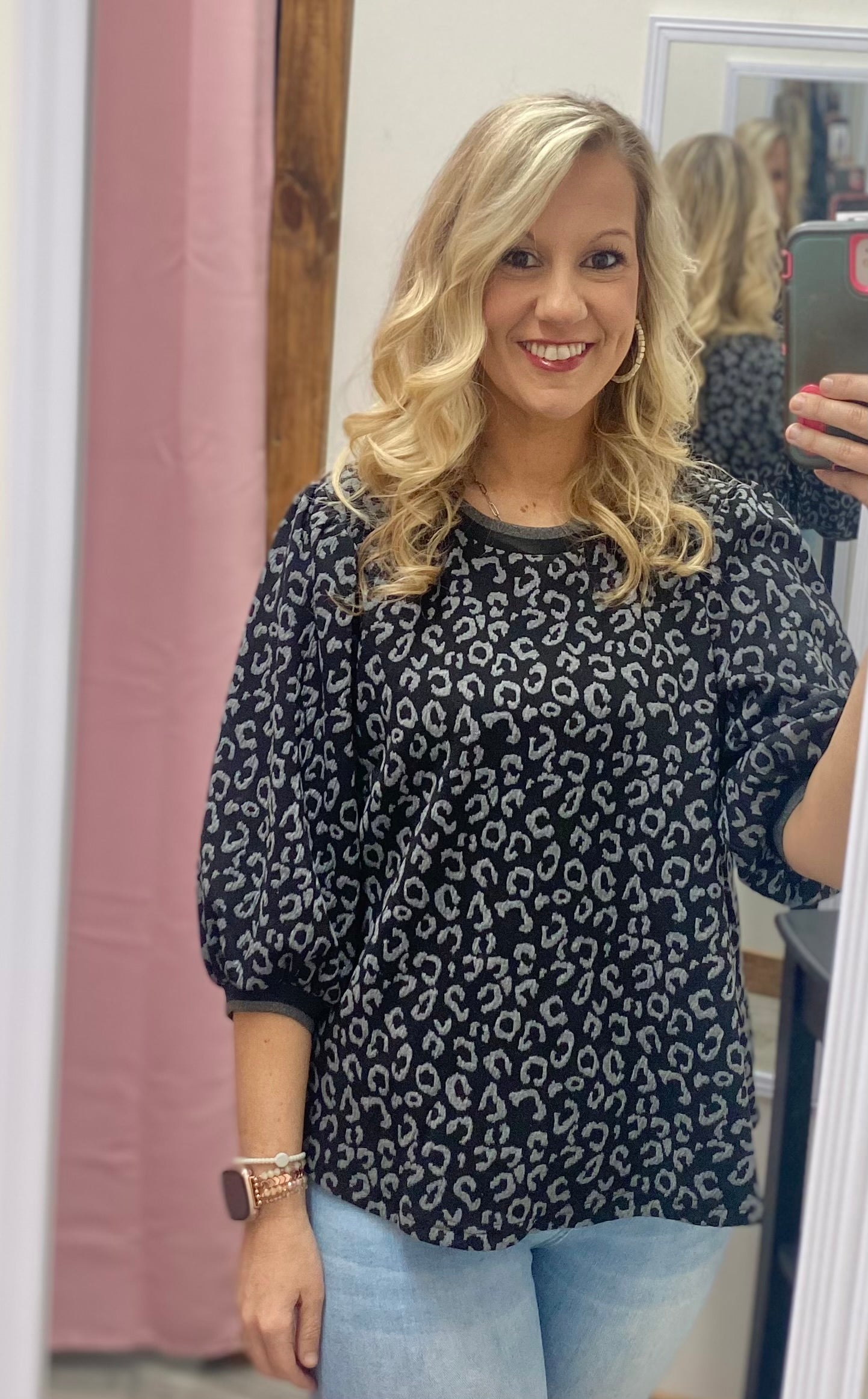 Leopard Print Knit Top