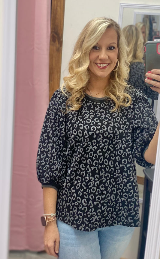 Leopard Print Knit Top
