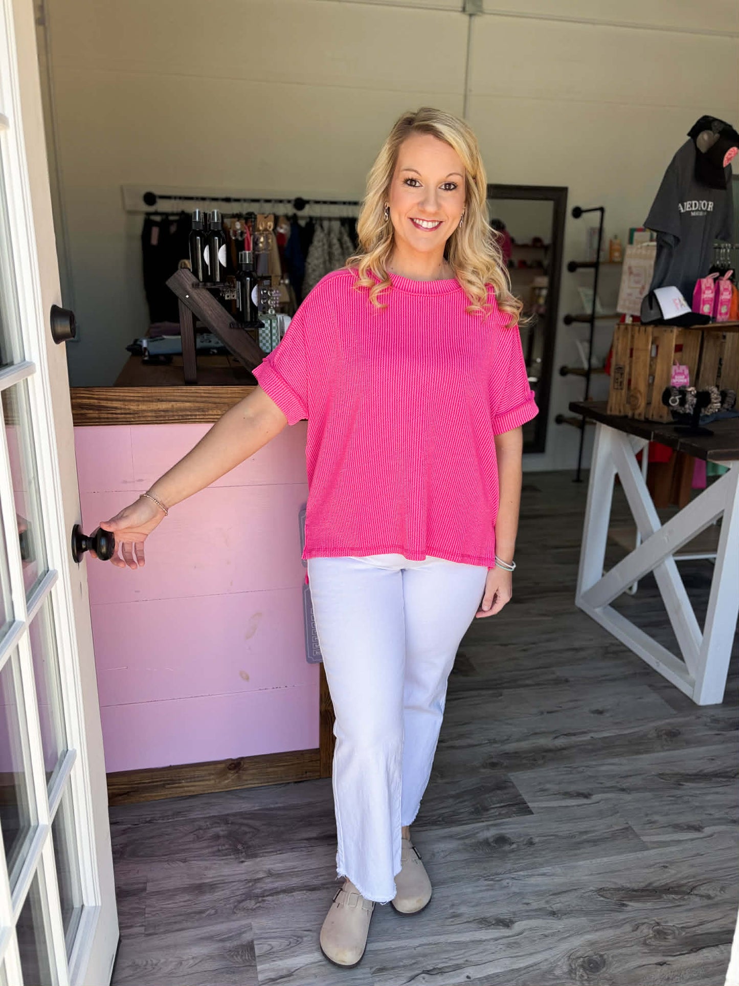 White Zenana Crop Flare Pants