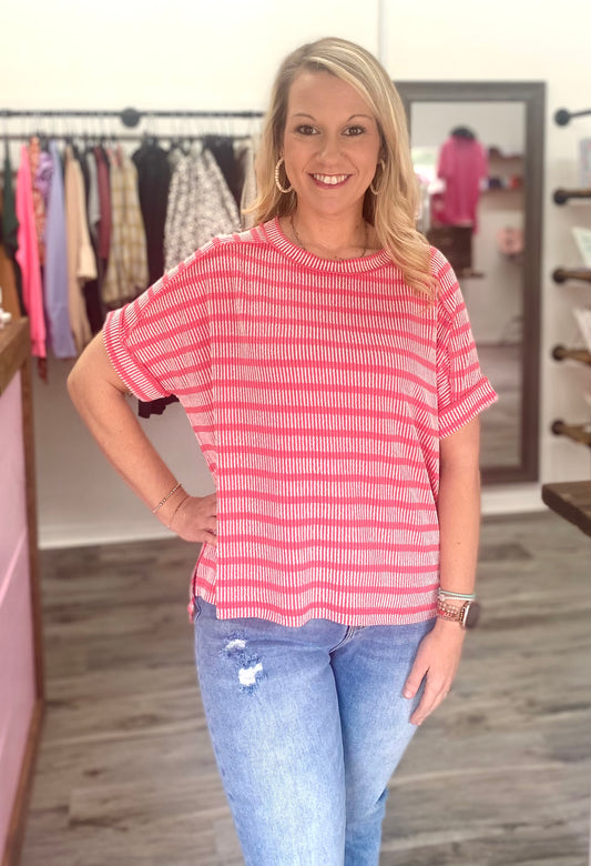 Striped Raised Rib Top