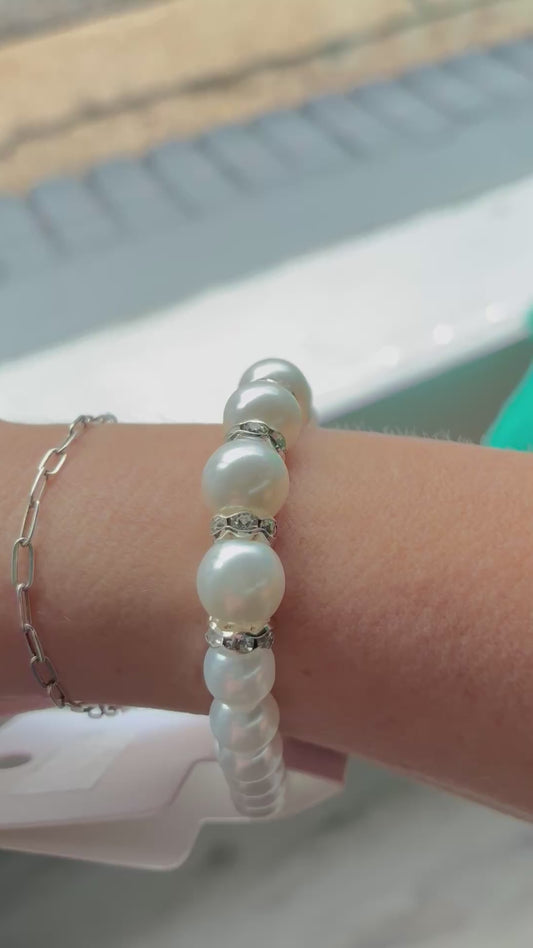 Pearl & Rhinestone Bracelet